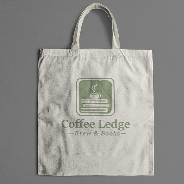 Coffee Ledge Cream and Green Tote Bag