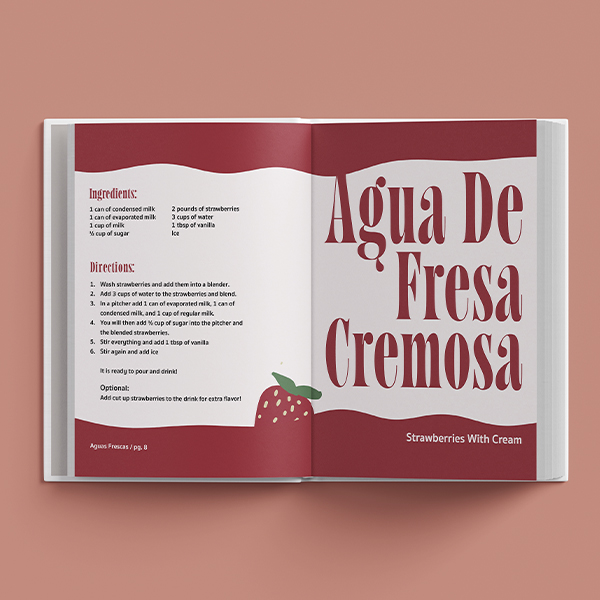 Agua De Fresa Cremosa Book Spread